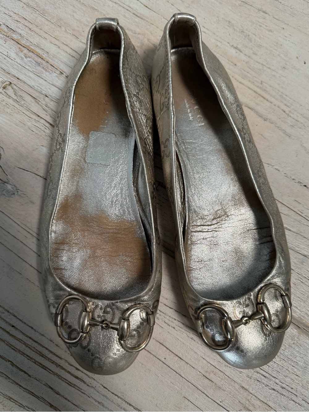 Gucci Metallic Gold Ballerina Shoes womens Size 35.5 - Picture 3 of 16